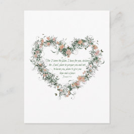 Jeremiah 29:11 Blume Herzpostkarte Postkarte