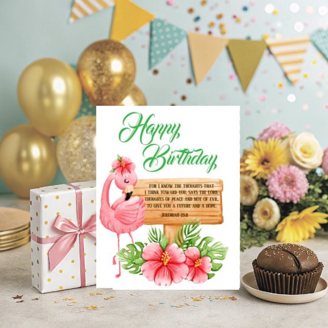 Jeremiah 29:11 Christian Birthday Wishes Karte (Personalize this lovely Jeremiah 29, Christian Birthday Greeting. )