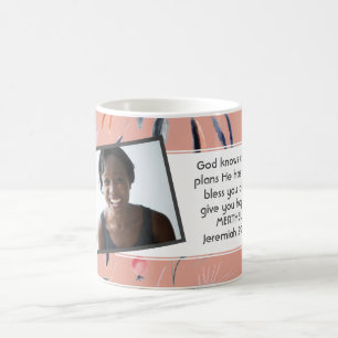 JEREMIAH 29:11 Christliche Fotovorlage PINK Kaffeetasse