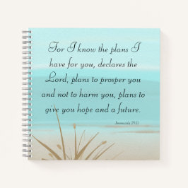 Jeremiah 29:11 - Denn ich kenne die Pläne Aqua Bea Notizbuch