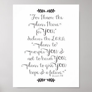 Jeremiah 29:11 Denn ich kenne die Pläne Bibelverse Poster