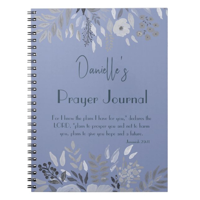 Jeremiah 29:11 Denn ich kenne die Pläne Blaues Geb Notizblock (Vorderseite)