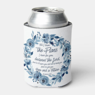 Jeremiah 29:11 Denn ich kenne die Pläne Blue Flora Dosenkühler