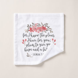 Jeremiah 29 11 - Denn ich kenne die Pläne - blumen Waschlappen