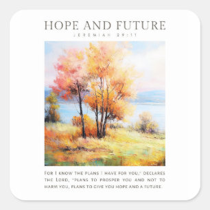 Jeremiah 29:11 Denn ich kenne die Pläne, die ich f Quadratischer Aufkleber