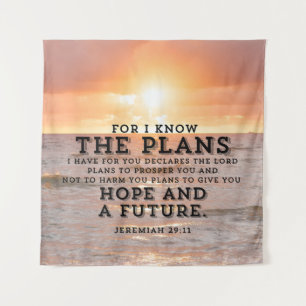 Jeremiah 29:11 Denn ich kenne die Pläne Sunrise Wandteppich