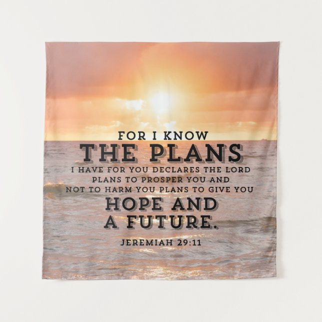 Jeremiah 29:11 Denn ich kenne die Pläne Sunrise Wandteppich (Vorderseite)