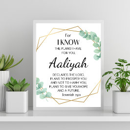 Jeremiah 29:11 Eukalyptus Personalize Poster