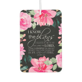 Jeremiah 29:11 Floral Personalize Tassel Topper Autolufterfrischer