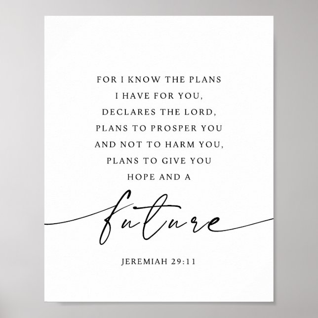 Jeremiah 29:11 For I know the plans Poster (Vorne)