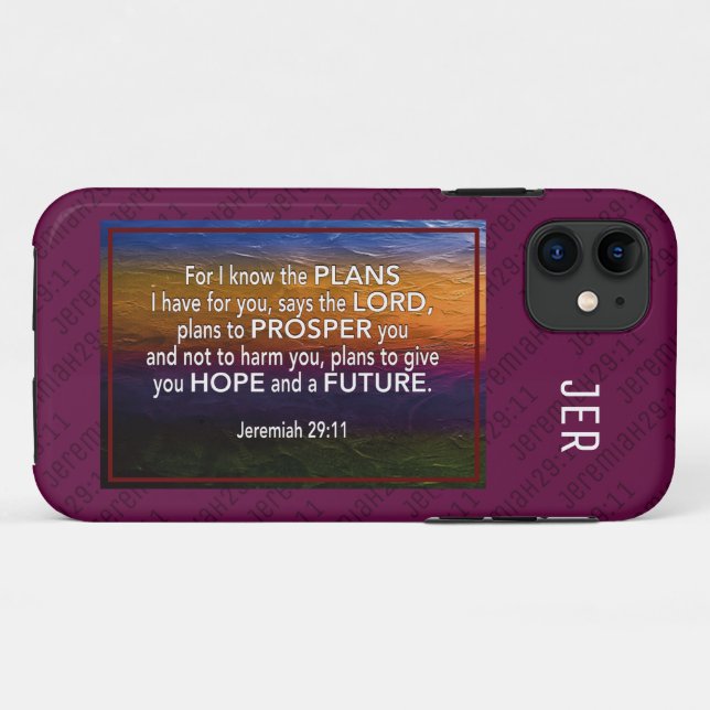 Jeremiah 29:11 | FÜR ICH KENNE DIE PLANE Burgund Case-Mate iPhone Hülle (Rückseite (Horizontal))