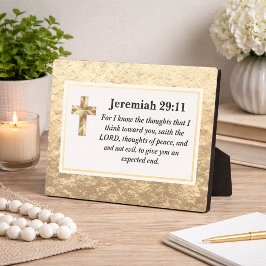 Jeremiah 29:11 I Know The Plans Gold Bible Verse Fotoplatte