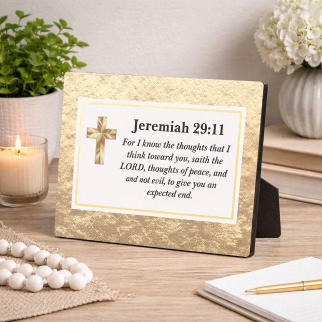 Jeremiah 29:11 I Know The Plans Gold Bible Verse Fotoplatte (Von Creator hochgeladen)