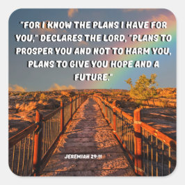 Jeremiah 29:11 Ich kenne die Pläne Bibel Verse Quadratischer Aufkleber
