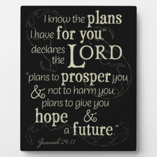 Jeremiah 29:11 Ich kenne die Pläne, die ich für di Fotoplatte