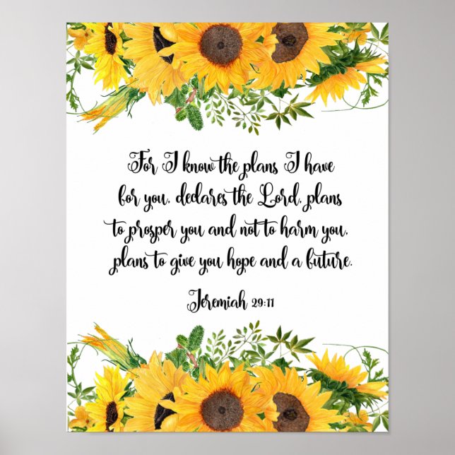 Jeremiah 29:11 Ich kenne die Pläne, die ich für di Poster (Vorne)