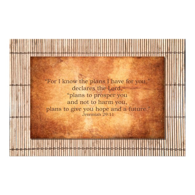 Jeremiah 29:11 Ich kenne meine Pläne für Sie Fotodruck (Vorne)