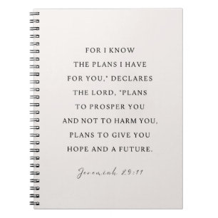 Jeremiah 29:11 Ich kenne meine Pläne für Sie Notizblock