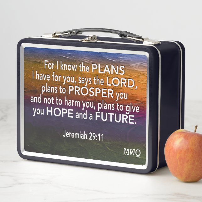 JEREMIAH 29:11 Inspirational Christian Metall Brotdose (Beispiel)