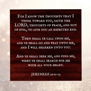 Jeremiah 29:11 King James Bible Scripture Poster