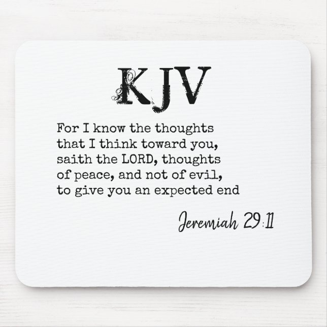 Jeremiah 29:11 KJV Bibelangebot - kann individuell Mousepad (Vorne)
