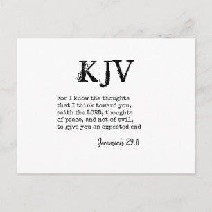 Jeremiah 29:11 KJV Bibelangebot - kann individuell Postkarte