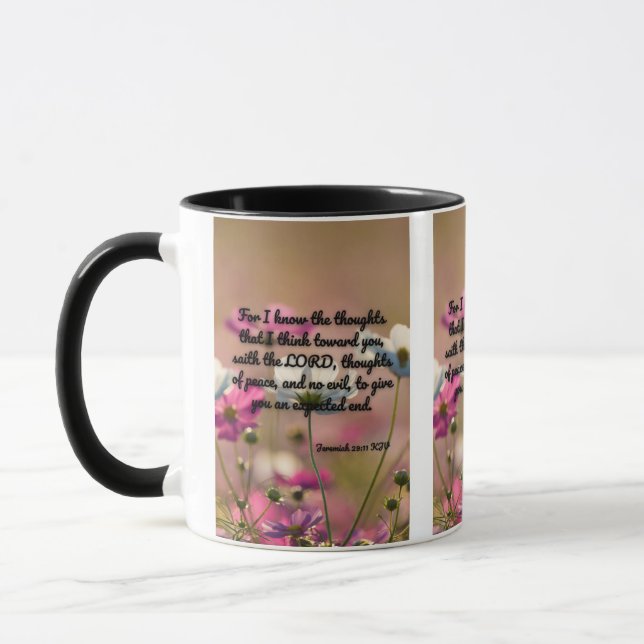 Jeremiah 29:11 KJV Bible Verse Pic Zwei-Tone-Tasse Tasse (Links)