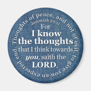 Jeremiah 29:11 KJV Denim Bible Verse Zitat Magnet