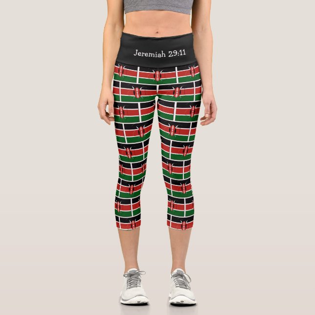 Jeremiah 29:11 | Patriotisch | KENYA FLAG Capri Leggings (Vorderseite)