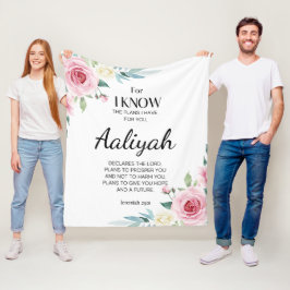 Jeremiah 29:11 Persönliche Gestaltung der rosa Ros Fleecedecke