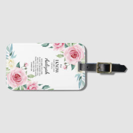 Jeremiah 29:11 Persönliche Gestaltung der rosa Ros Gepäckanhänger