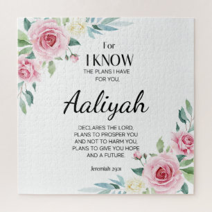 Jeremiah 29:11 Persönliche Gestaltung der rosa Ros Puzzle