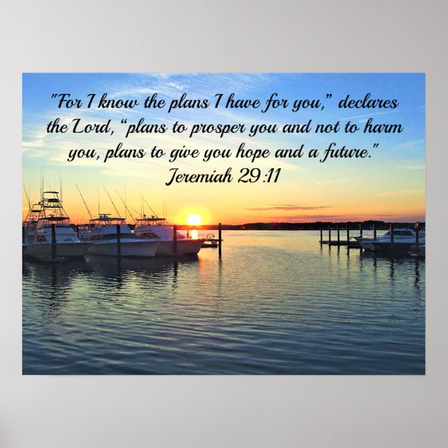 JEREMIAH 29:11 PLÄNE FÜR EINE KÜNFTIGE BILDUNG POSTER (Vorne)