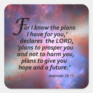 Jeremiah 29:11 quadratischer aufkleber
