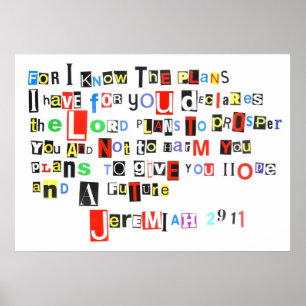 Jeremiah 29:11 Ransom Note Poster