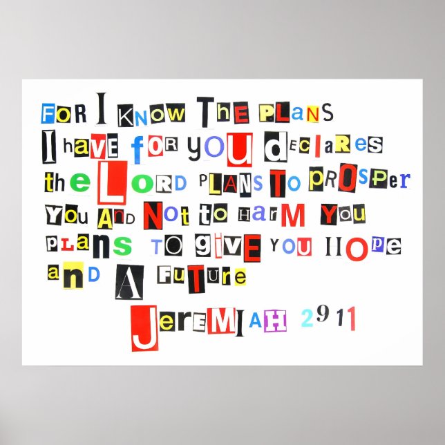 Jeremiah 29:11 Ransom Note Poster (Vorne)