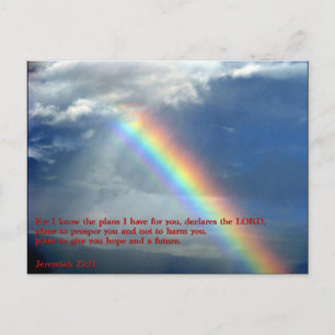 Jeremiah 29:11 Regenbogen Postkarte