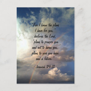 Jeremiah 29:11 Regenbogen Postkarte