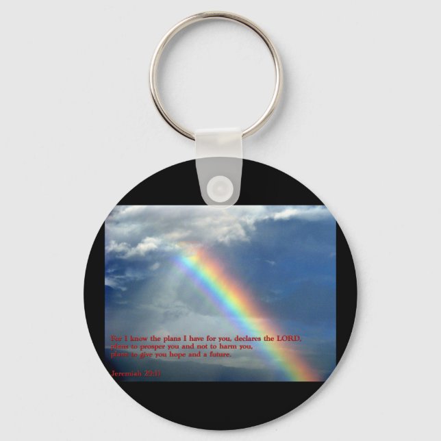 Jeremiah 29:11 Regenbogen Schlüsselanhänger (Vorderseite)