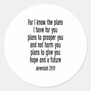 Jeremiah 29:11 runder aufkleber