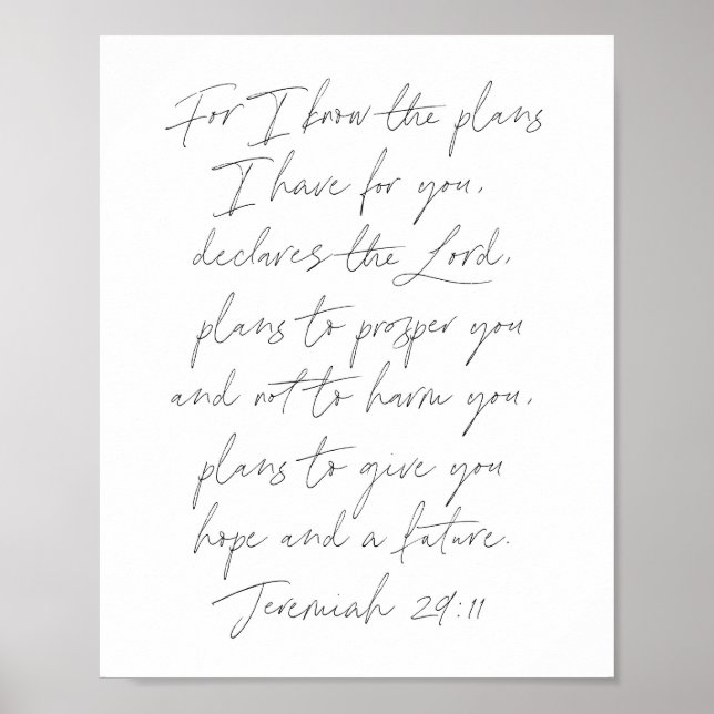 Jeremiah 29:11 Script Poster (Vorne)