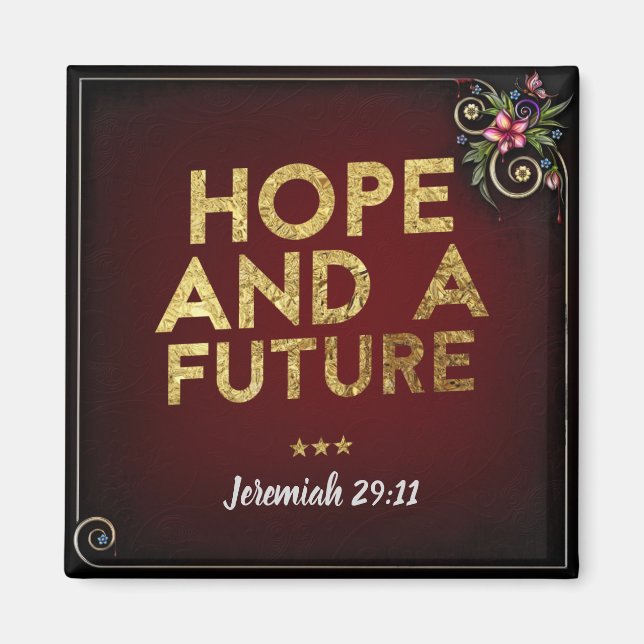 Jeremiah 29:11 Square Magnet (Vorne)