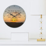 Jeremiah 29:11 Sunset Große Wanduhr<br><div class="desc">Denn ich kenne die Pläne, die ich für dich habe, erklärt der Herr. Pläne, Ihnen zu gedeihen und nicht Ihnen zu schaden, Pläne, Ihnen Hoffnung und eine Zukunft zu geben. Jeremiah 29:11 Bibelverse auf einer schönen Uhr des Meeressonnenaufgangs. Dieses inspirierende Zitat-Geschenk enthält Ihren eigenen Text unter einem anregenden biblischen Zitat...</div>