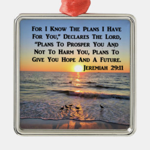 JEREMIAH 29:11 UHR ORNAMENT AUS METALL