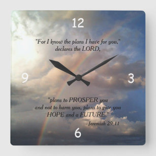 Jeremiah 29:11 Uhr Rainbow Wall Clock