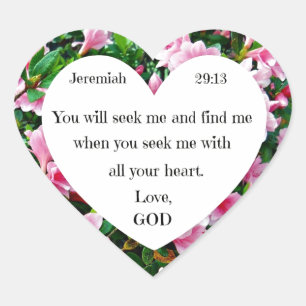 Jeremiah 29:13 Herz-Aufkleber