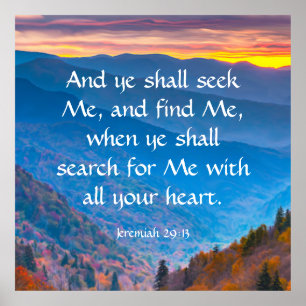 Jeremiah 29:13  poster