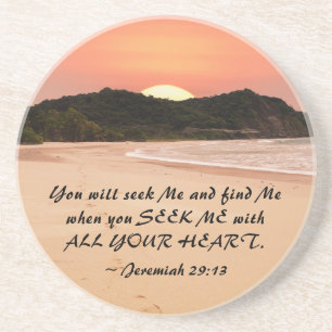 Jeremiah 29:13 Seek Me with all Your Heart Bible Getränkeuntersetzer