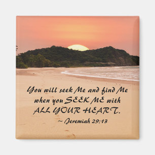 Jeremiah 29:13 Seek Me with all Your Heart Bible Magnet