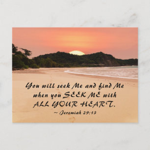 Jeremiah 29:13 Seek Me with all Your Heart Bible Postkarte